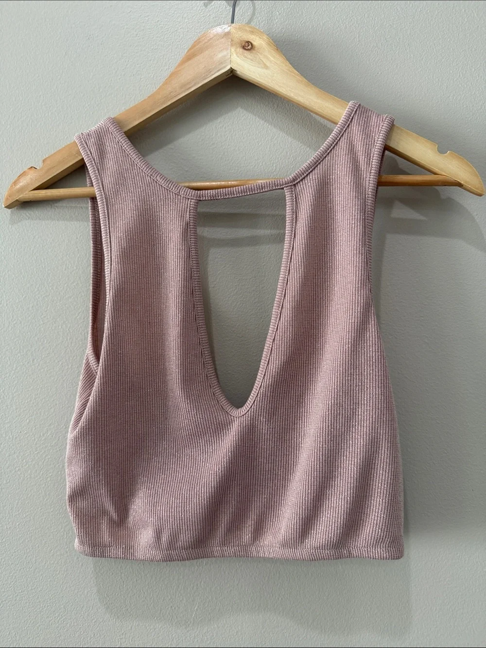 Free People Crossover Ribbed Open Back Tank Top size XS